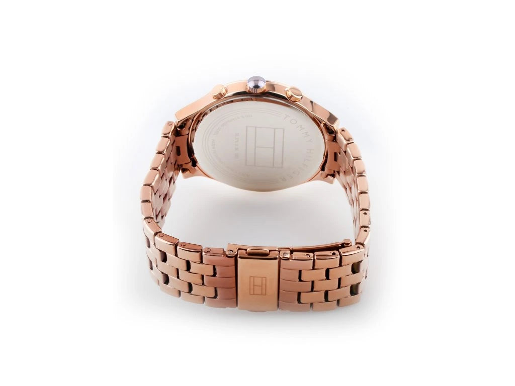 Reloj Tommy Hilfiger mujer acero dorado rosé esfera plateada 39 mm cuarzo | Navalón Joyeros
