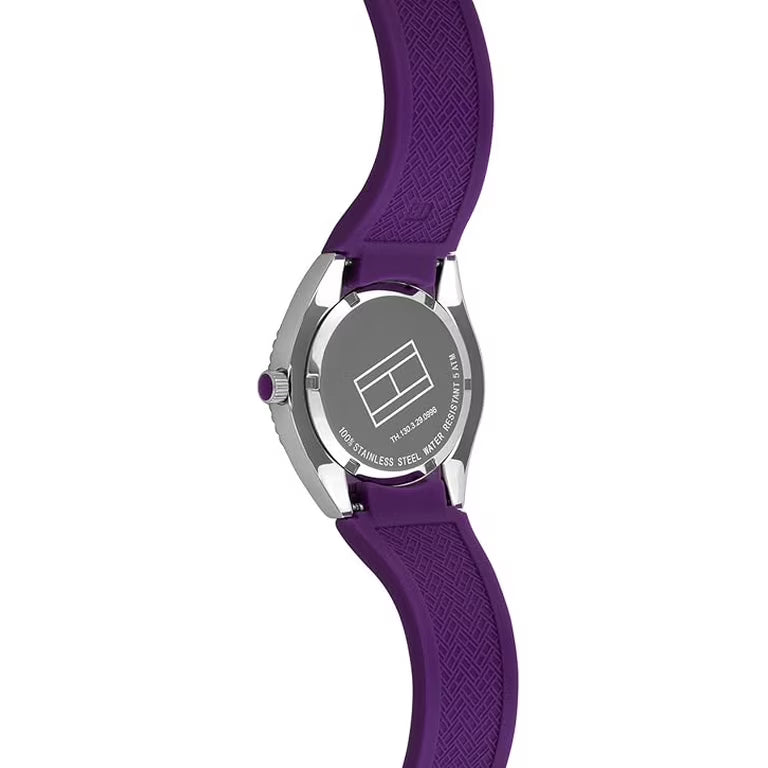 Reloj Tommy Hilfiger mujer morado silicona esfera nácar 37 mm cuarzo | Navalón Joyeros