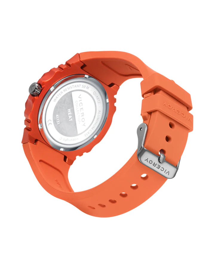 Reloj Viceroy hombre con caja de aluminio y correa de silicona naranja 41131-97