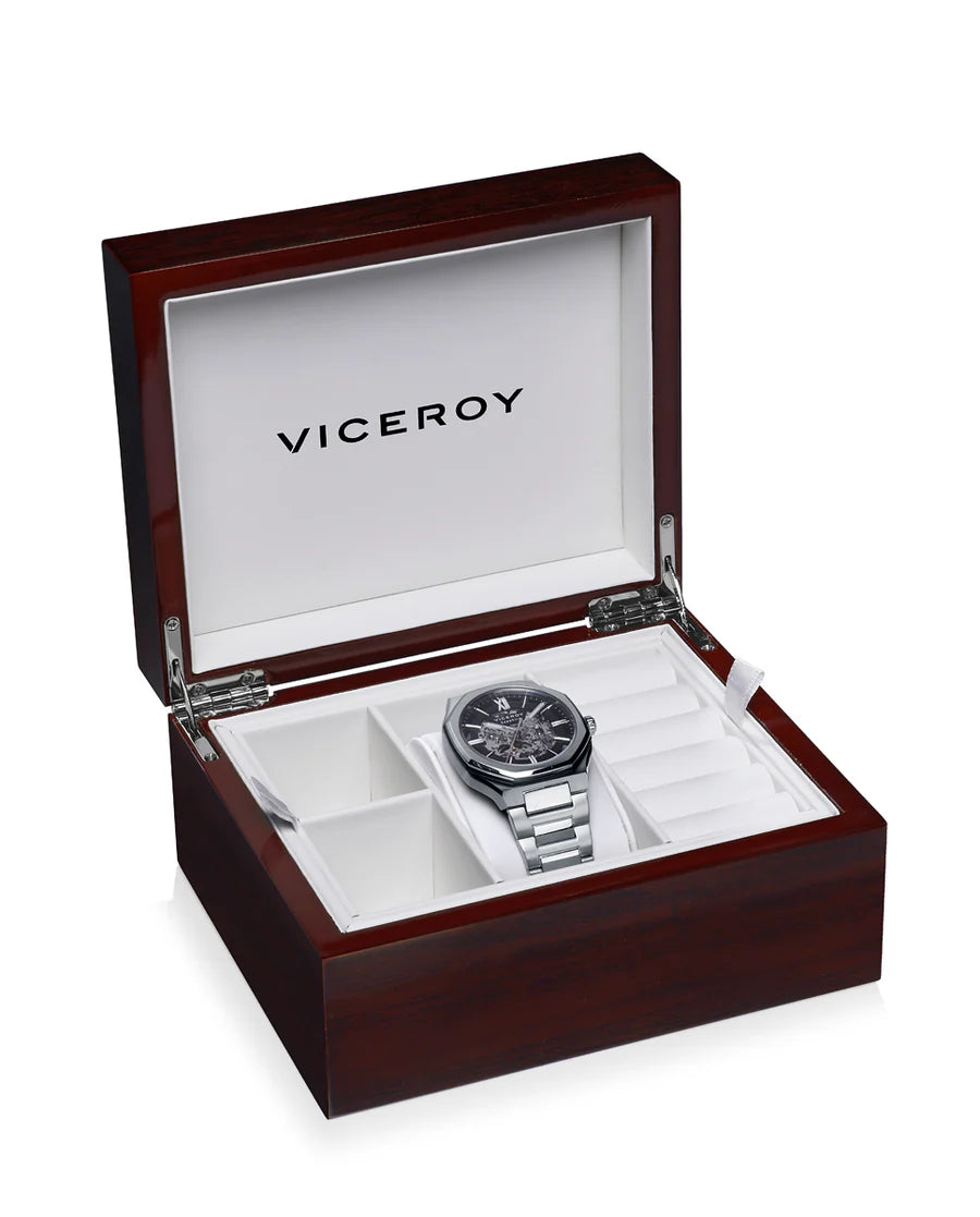 Reloj Viceroy cristal zafiro de acero con movimiento automático y 10 atm 45013-53
