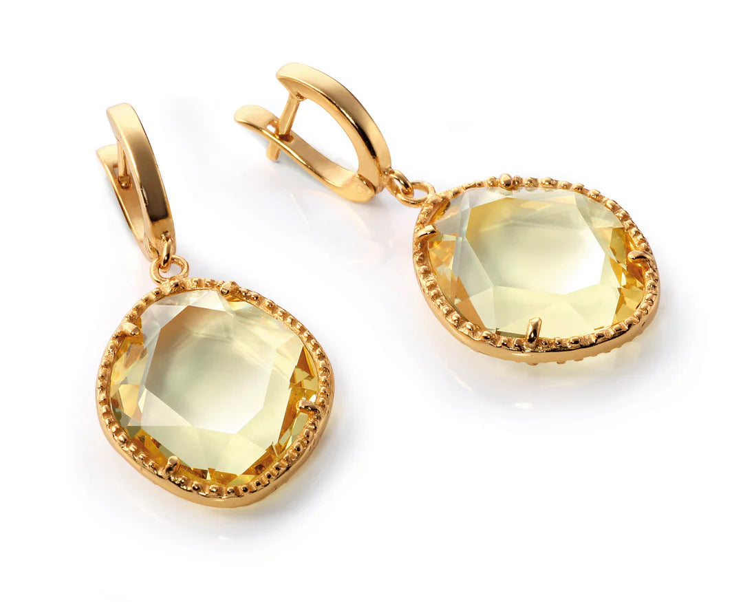 Pendientes de mujer Viceroy de plata chapado en dorado y cristal