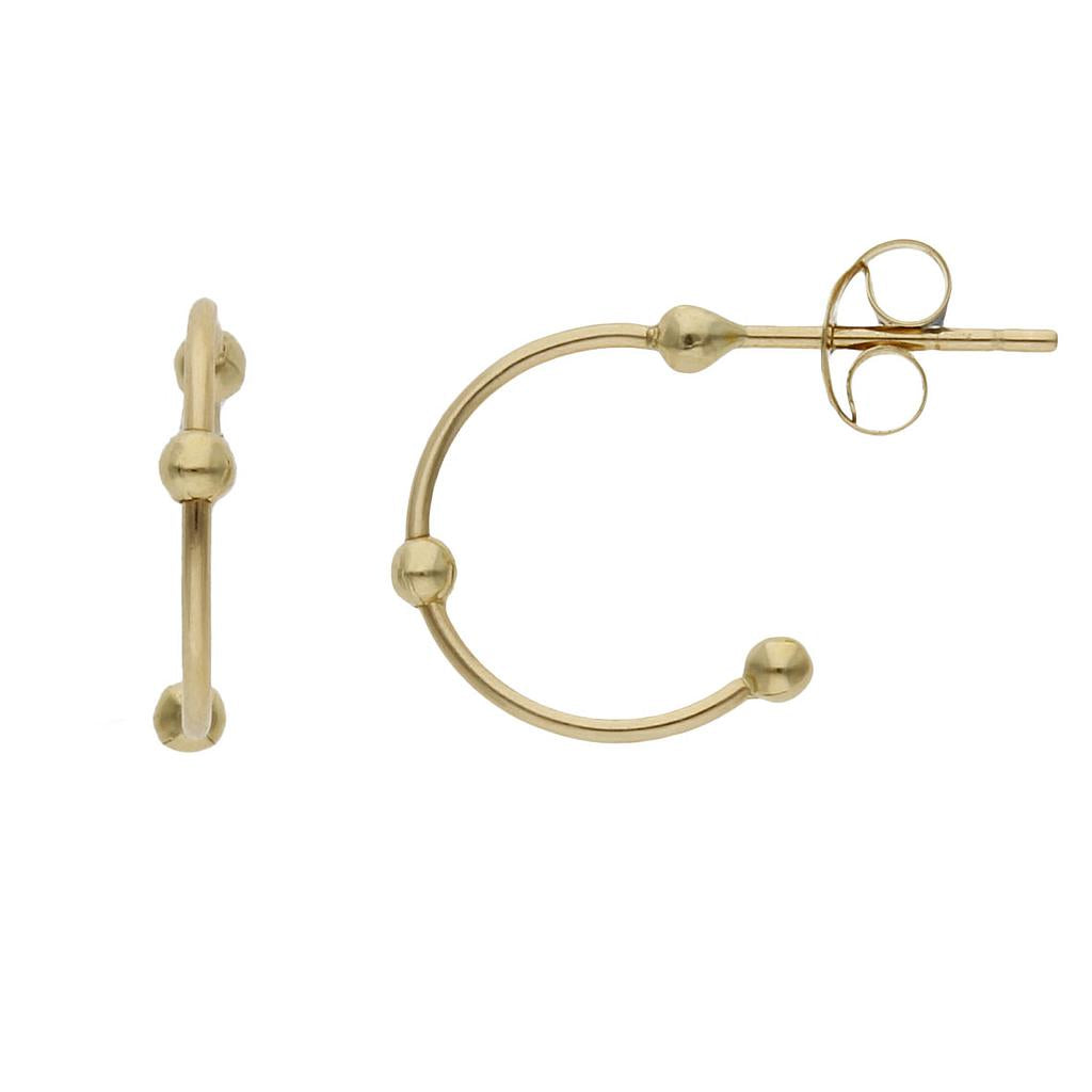 Aros de Oro 18K con Bolas