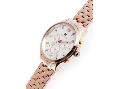 Reloj Tommy Hilfiger mujer acero dorado rosé esfera plateada 39 mm cuarzo | Navalón Joyeros