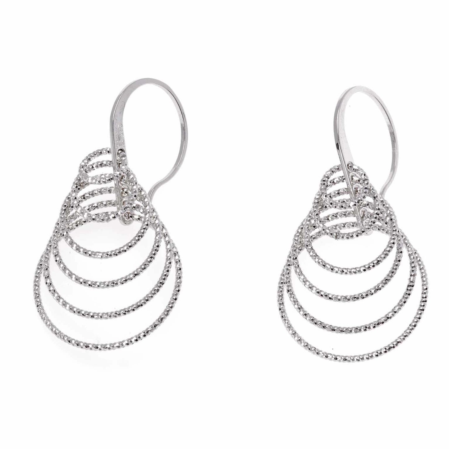 PENDIENTES PLATA RODIO AROS GRABADOS GANCHO