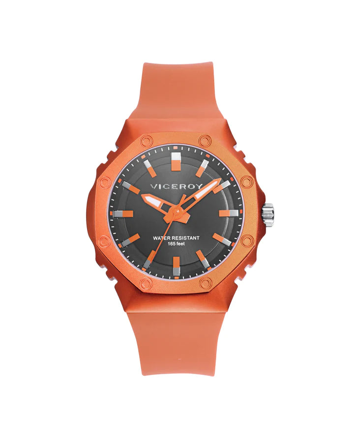 Reloj Viceroy hombre con caja de aluminio y correa de silicona naranja 41131-97