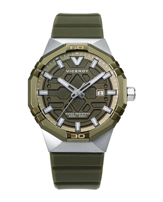 Reloj Viceroy Hombre Acero IP Verde y Correa Silicona