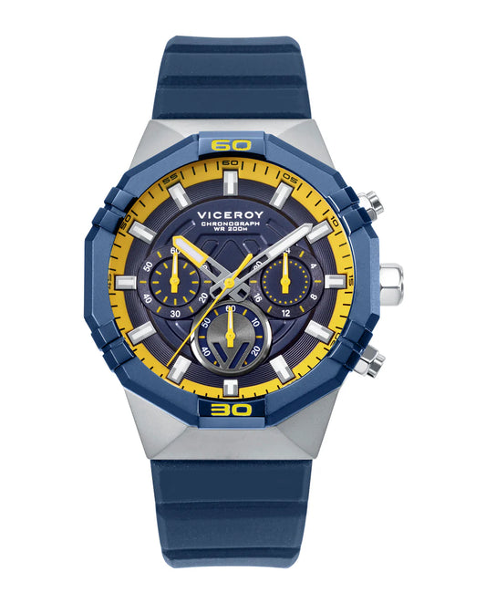 Reloj Viceroy Deportivo Hombre Acero IP Negro y Silicona Azul