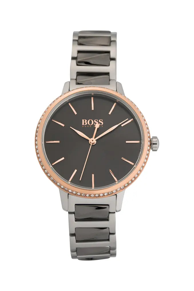Reloj Hugo Boss mujer acero bicolor gris y rosa 34 mm cuarzo | Navalón Joyeros