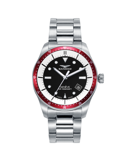 Reloj Sandoz Sport Vitesse  Acero & Bisel Rojo