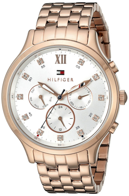 Reloj Tommy Hilfiger mujer acero dorado rosé esfera plateada 39 mm cuarzo | Navalón Joyeros