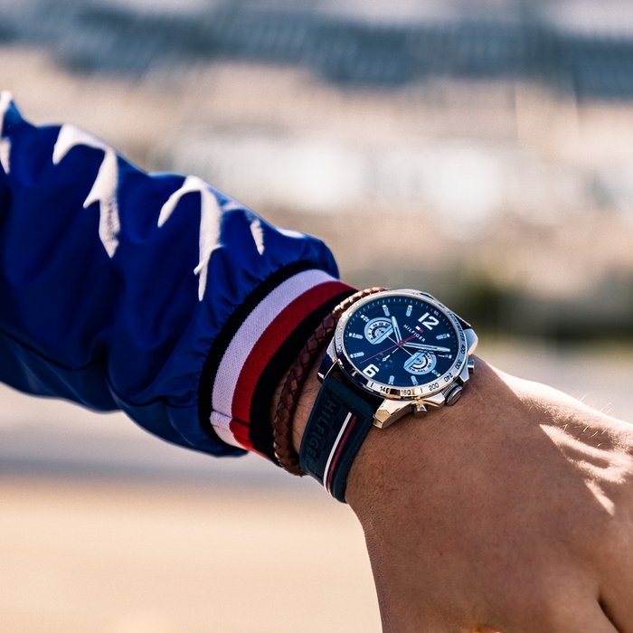 Reloj Tommy Hilfiger Decker hombre acero cronógrafo azul 46 mm cuarzo | Navalón Joyeros