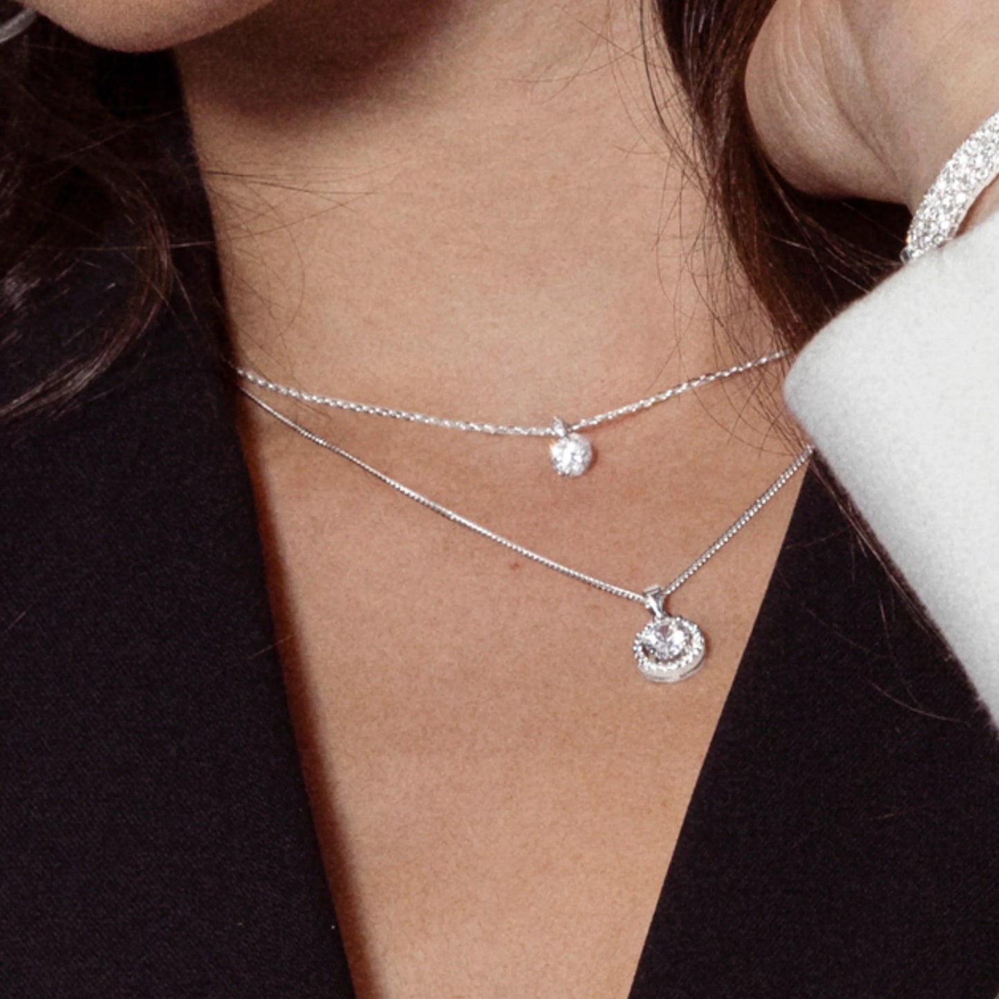 Collar Luxenter de Plata de Ley 925 con Circonita Brillante acabado en rodio - Laiah