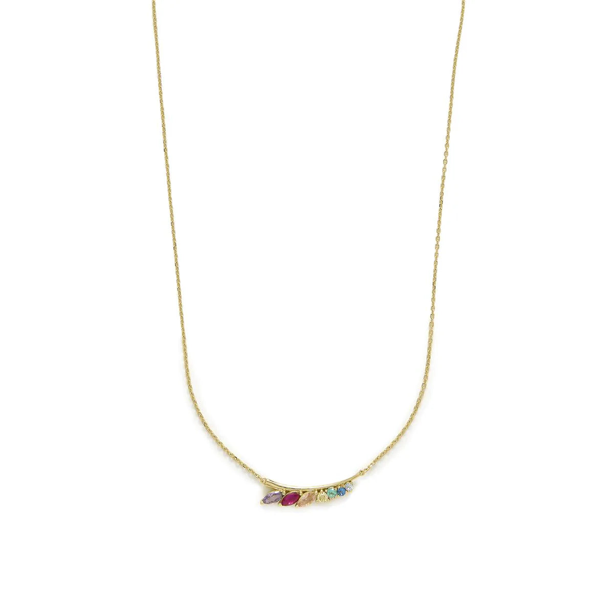 Collar Luxenter de Plata de Ley 925 y Circonita Multicolor acabado en oro amarillo 18k - Nikon