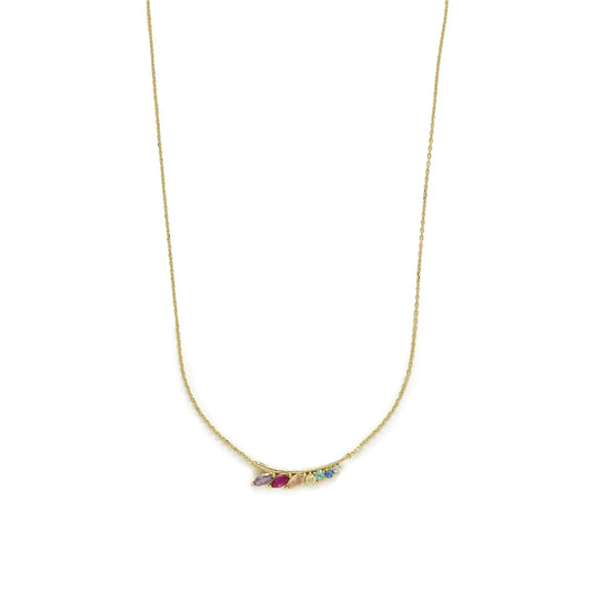 Collar Luxenter de Plata de Ley 925 y Circonita Multicolor acabado en oro amarillo 18k - Nikon