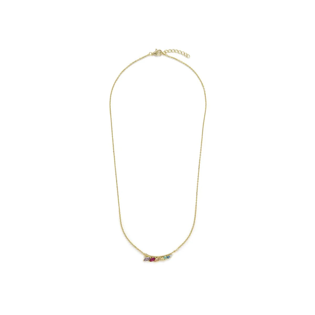 Collar Luxenter de Plata de Ley 925 y Circonita Multicolor acabado en oro amarillo 18k - Nikon
