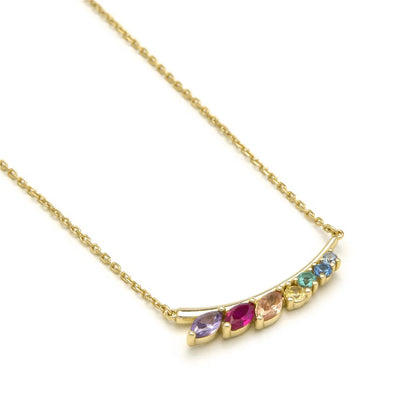 Collar Luxenter de Plata de Ley 925 y Circonita Multicolor acabado en oro amarillo 18k - Nikon