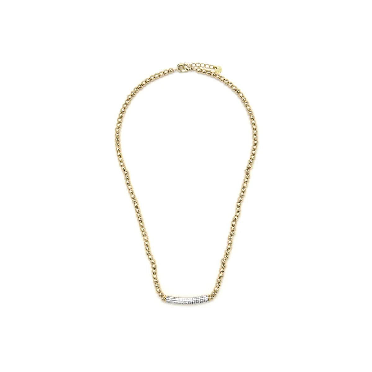 Collar de Plata de Ley 925 y Circonita Brillante acabado en oro amarillo 18k - Basfri