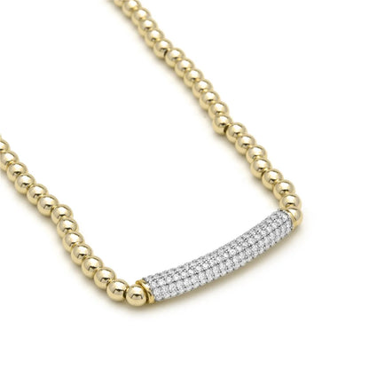 Collar de Plata de Ley 925 y Circonita Brillante acabado en oro amarillo 18k - Basfri