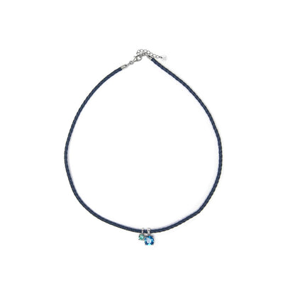 Collar Lxenter Cuero azul y Plata De Ley 925 Cuarzos Colores - Liyah