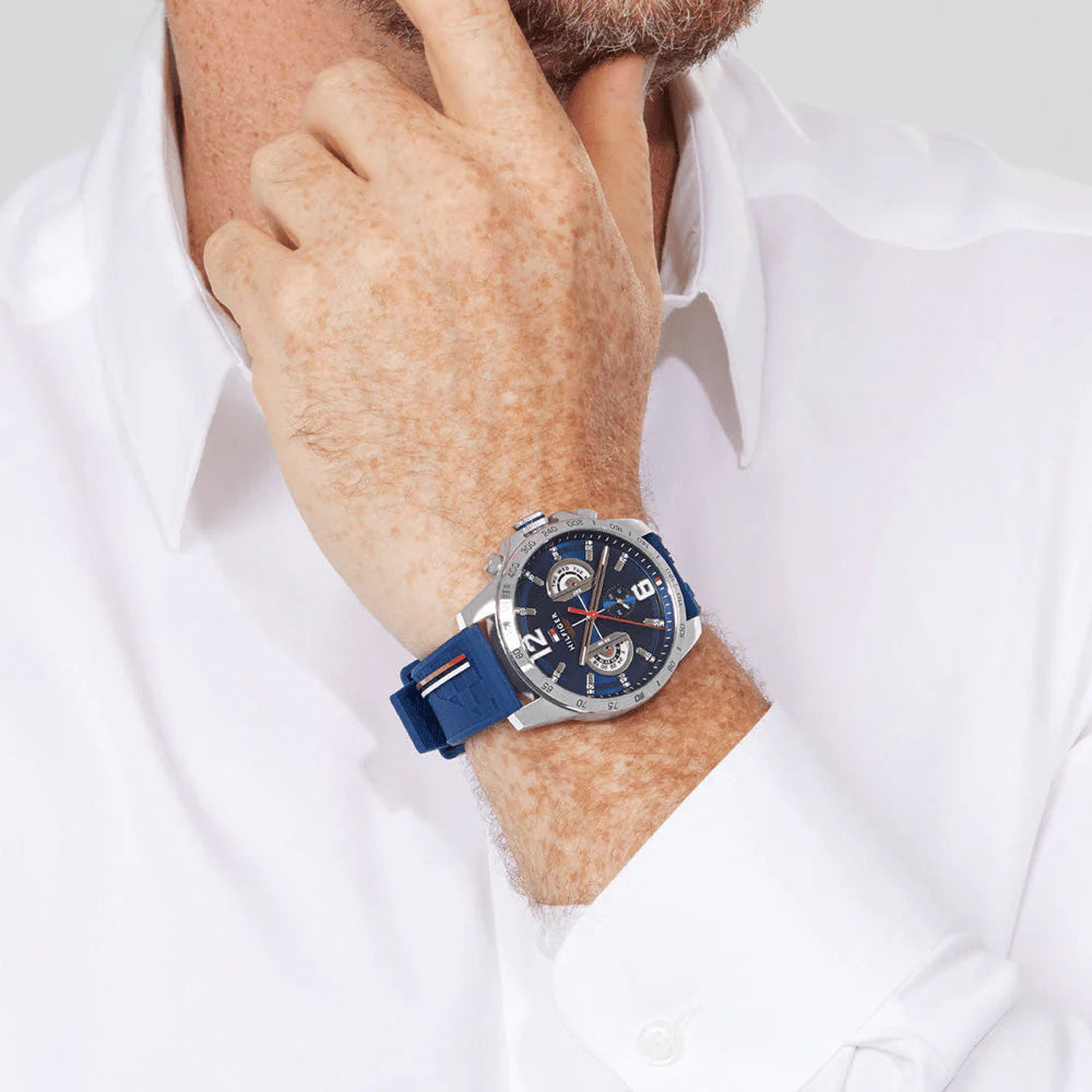 Reloj Tommy Hilfiger Decker hombre acero cronógrafo azul 46 mm cuarzo | Navalón Joyeros