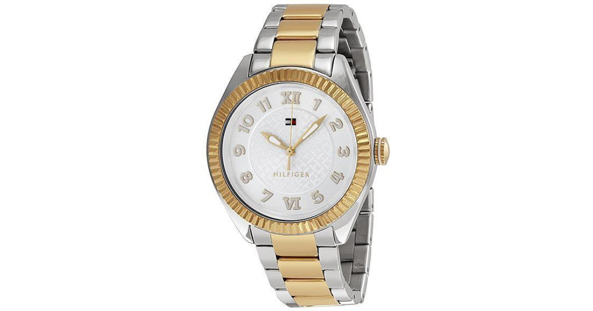 Reloj Tommy Hilfiger mujer bicolor acero y oro  esfera plateada 43 mm cuarzo | Navalón Joyeros