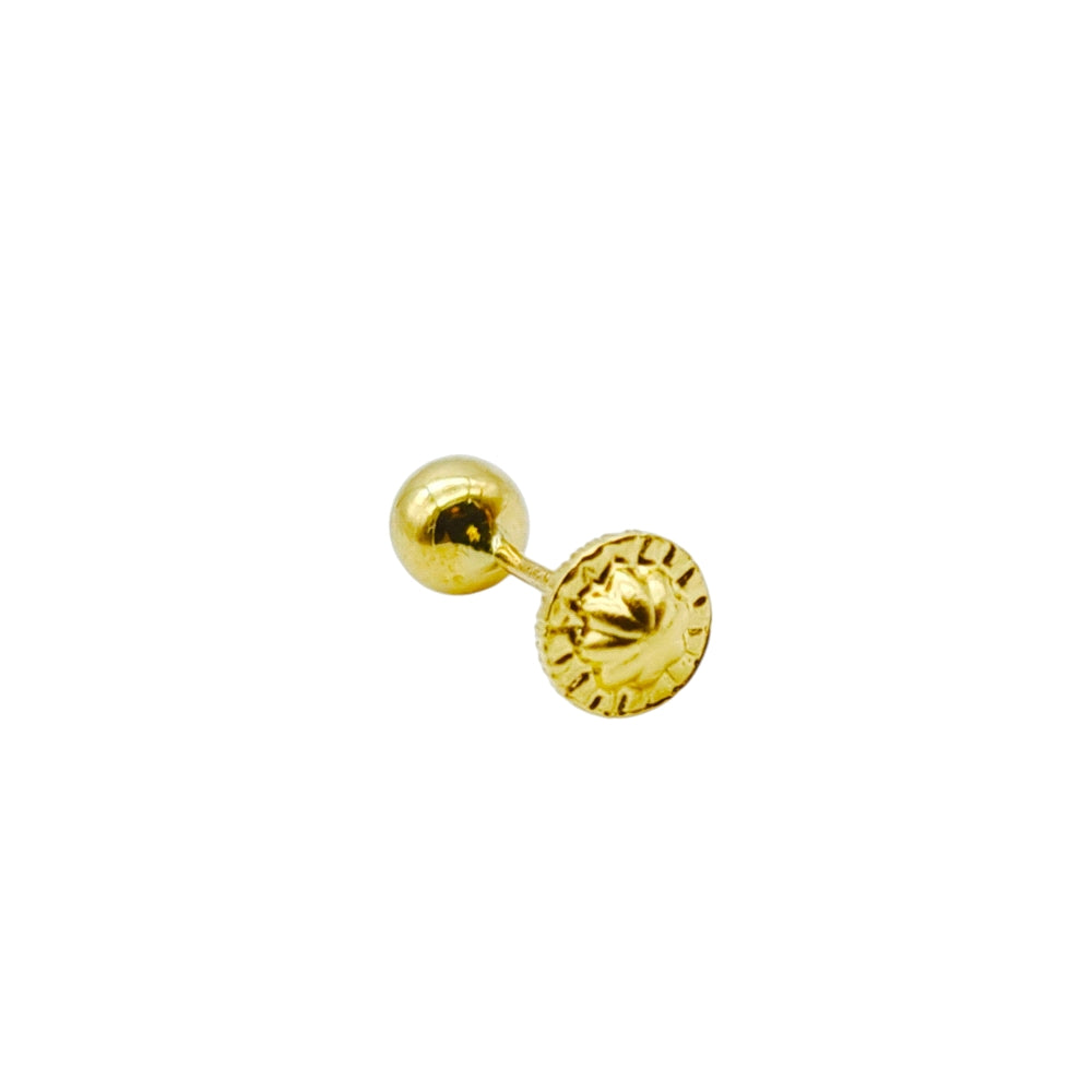 PENDIENTES DE TORNILLO ORO 18KL BOLA LISA 4 MM PARA BEBÉ