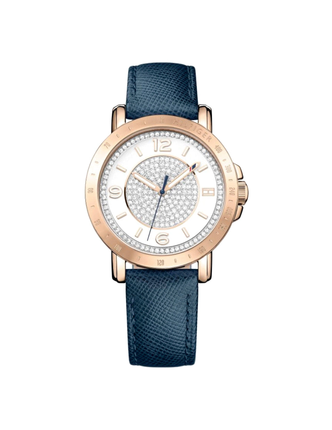 Reloj Tommy Hilfiger mujer acero esfera blanca correa piel azul 34 mm cuarzo | Navalón Joyeros