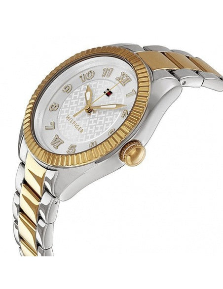 Reloj Tommy Hilfiger mujer bicolor acero y oro  esfera plateada 43 mm cuarzo | Navalón Joyeros