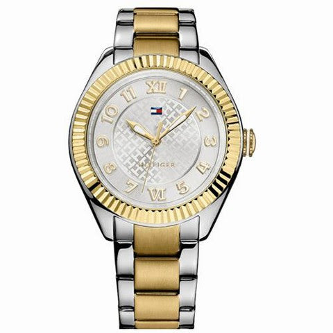 Reloj Tommy Hilfiger mujer bicolor acero y oro  esfera plateada 43 mm cuarzo | Navalón Joyeros