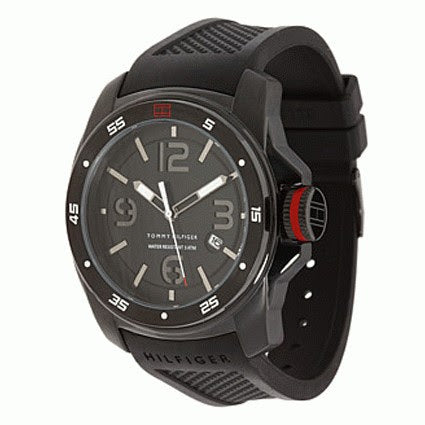 Reloj Tommy Hilfiger hombre negro correa silicona 46 mm 5 ATM cuarzo | Navalón Joyeros