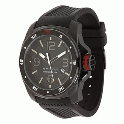 Reloj Tommy Hilfiger hombre negro correa silicona 46 mm 5 ATM cuarzo | Navalón Joyeros